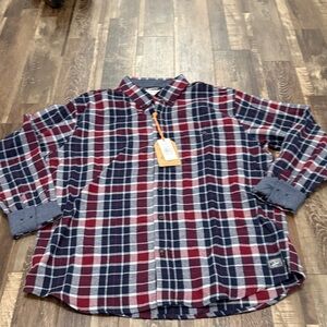 Weatherproof Men's Plaid Shirt - Navy and Burgundy